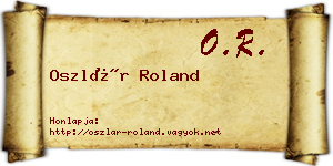 Oszlár Roland névjegykártya