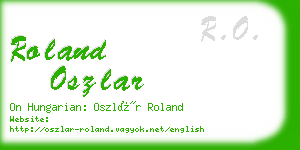 roland oszlar business card